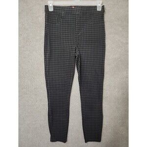 Spanx Jean-ish Legging Pants Womens Large Black Gray Houndstooth Pull On Stretch